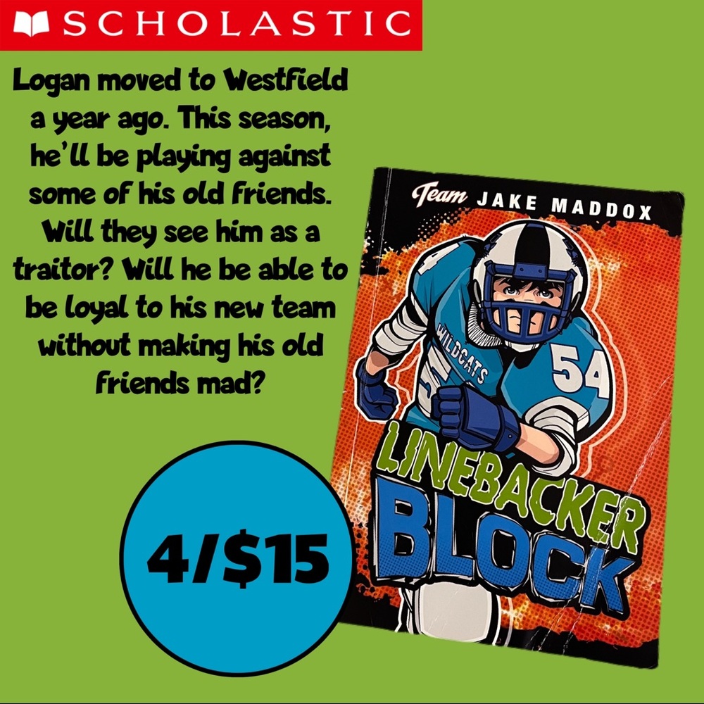🔵 4/$15 • “Linebacker Block” Book